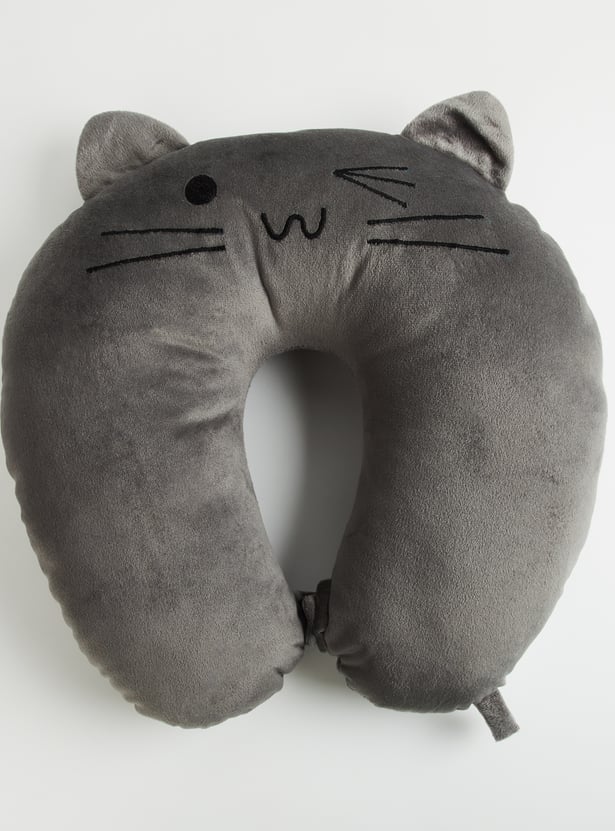 Juniors Cat Applique Neck Pillow