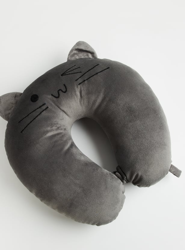 Juniors Cat Applique Neck Pillow