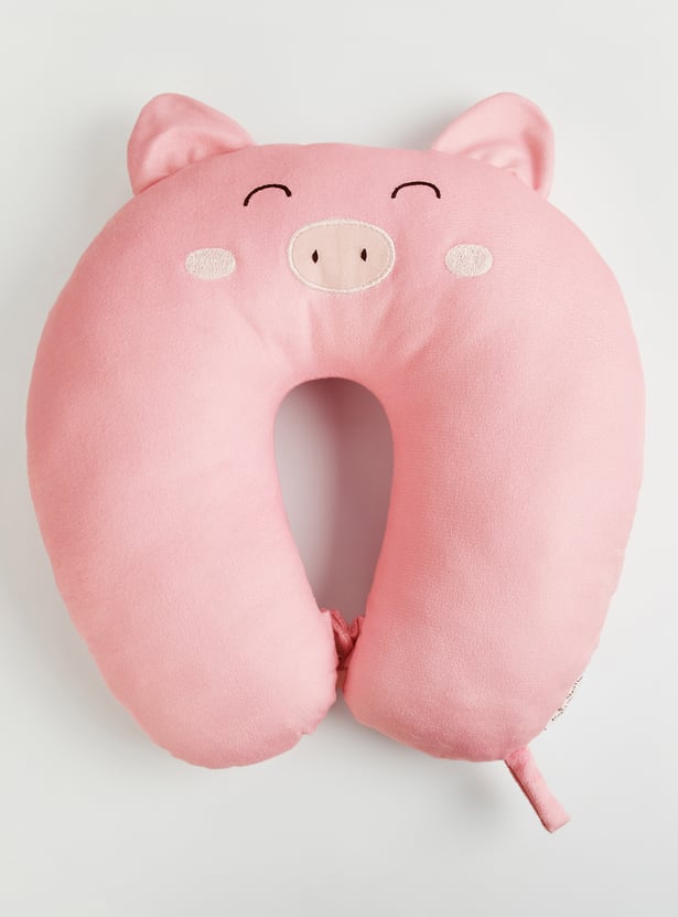 Juniors Pig Applique Neck Pillow