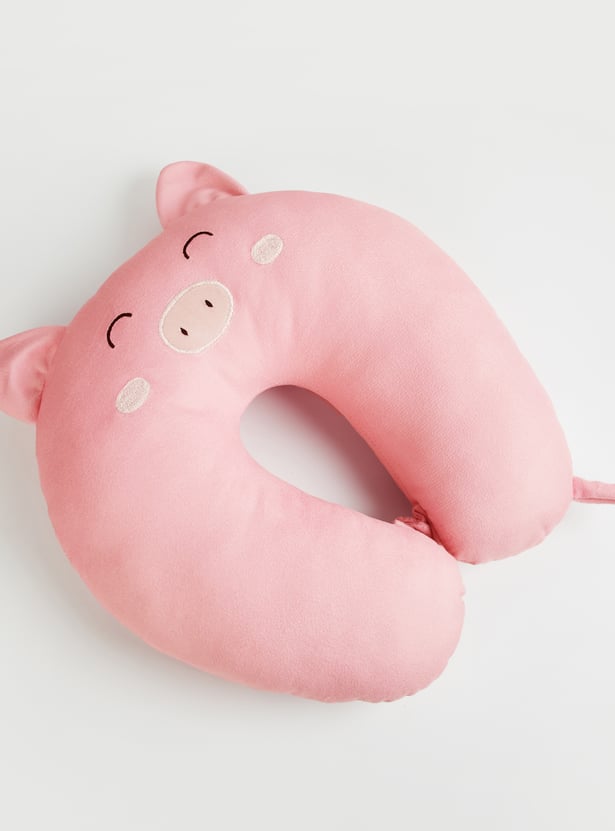 Juniors Pig Applique Neck Pillow