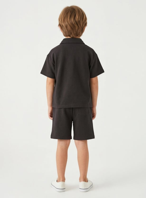 Juniors Embroidered Shirt And Shorts Set