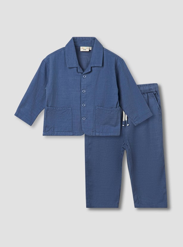 Juniors Solid Shirt and Pants Set