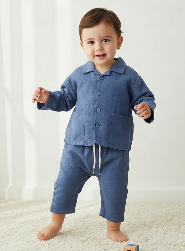 Juniors Solid Shirt and Pants Set