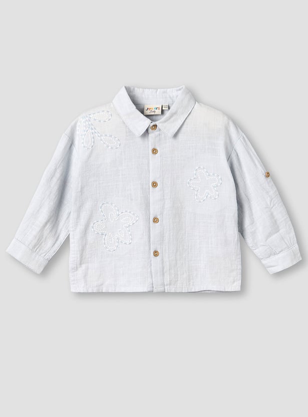 Juniors Embroidered Shirt and Shorts Set