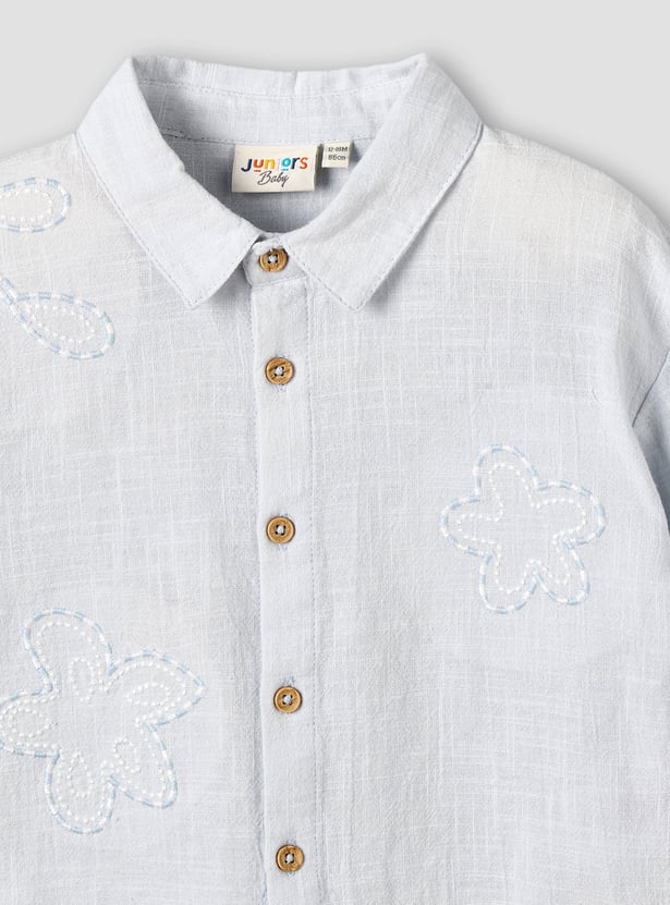 Juniors Embroidered Shirt and Shorts Set