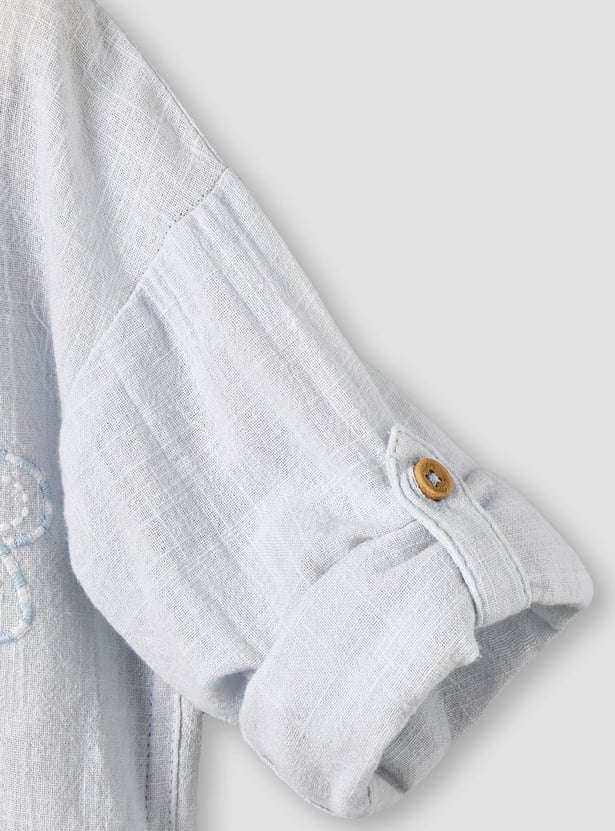 Juniors Embroidered Shirt and Shorts Set