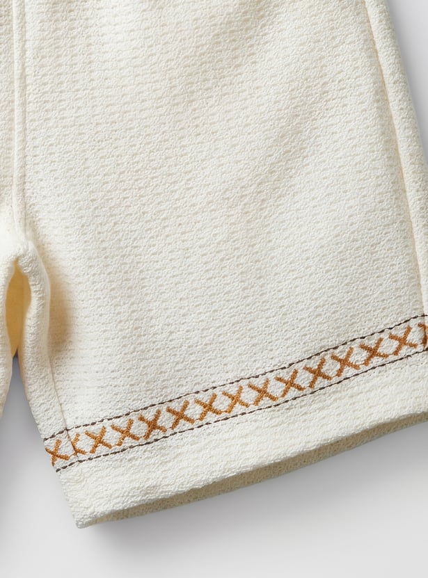 Giggles Embroidered Shirt and Shorts Set