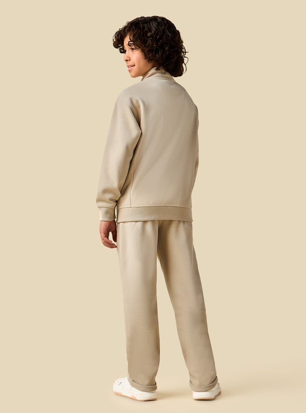 Juniors Solid Jacket and Track Pants Set