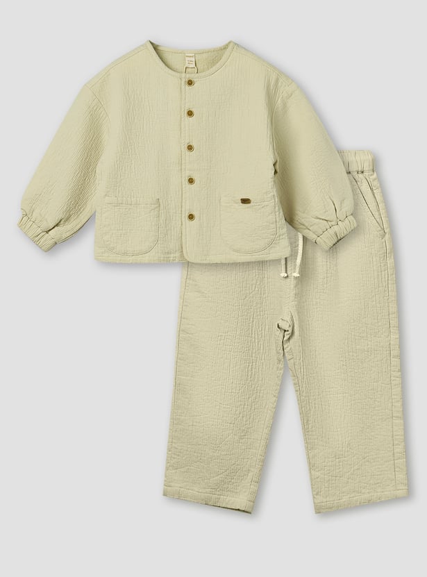 Giggles Textured Shirt and Pants Set