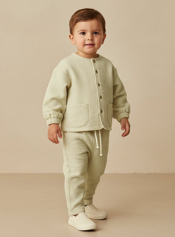 Giggles Textured Shirt and Pants Set