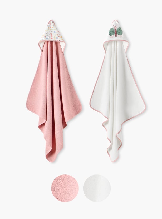 Juniors Butterfly Hooded Towel - Set of 2 - 75x75 cm