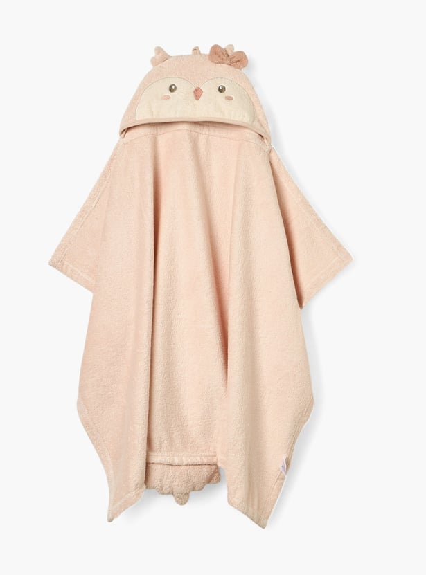 Juniors Owl Applique Hooded Towel - 68x94 cm