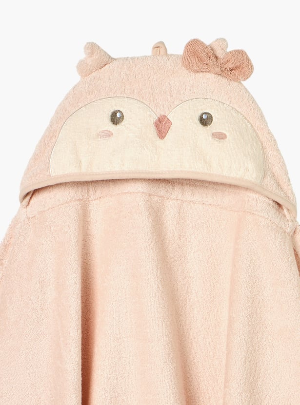 Juniors Owl Applique Hooded Towel - 68x94 cm