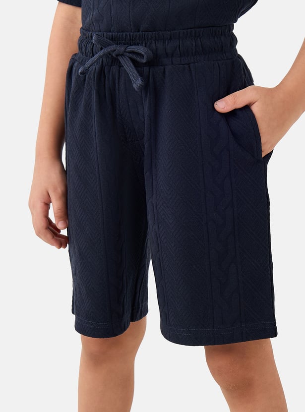 Juniors Textured Shirt and Shorts Set