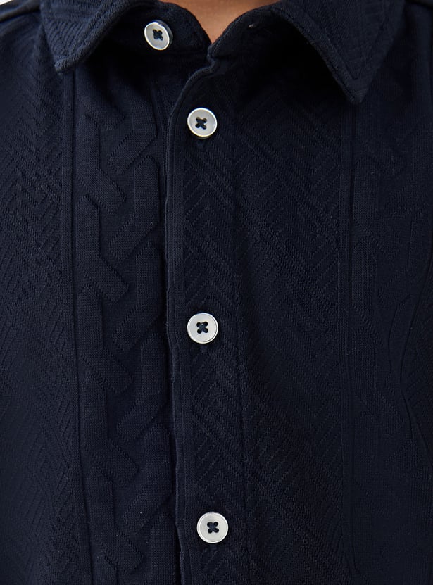 Juniors Textured Shirt and Shorts Set