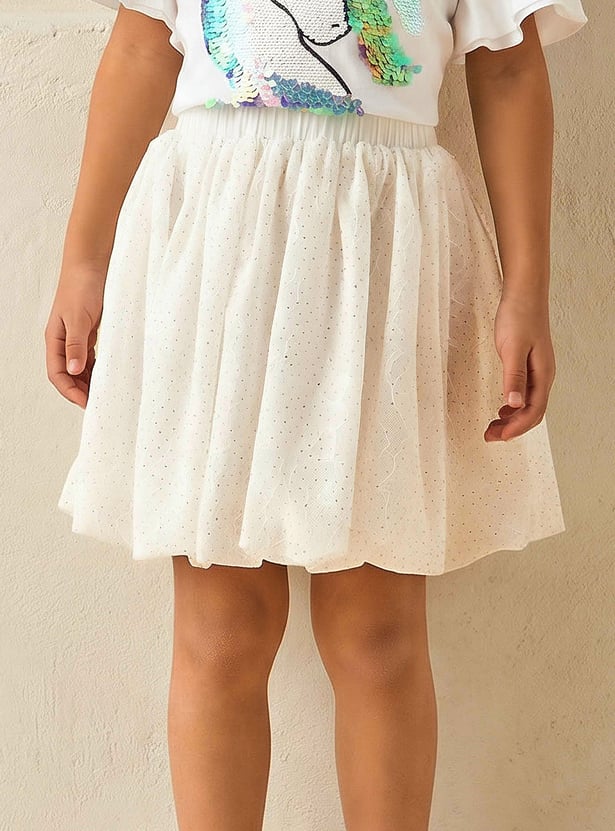 Juniors Glitter Embellished Bubble Skirt