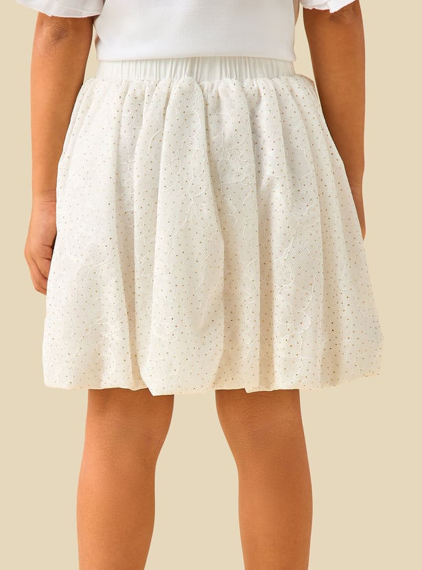 Juniors Glitter Embellished Bubble Skirt