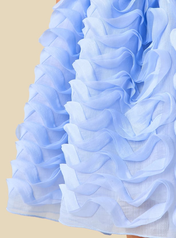 Juniors Ruffle Detail Fit and Flare Dress