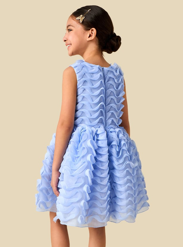Juniors Ruffle Detail Fit and Flare Dress