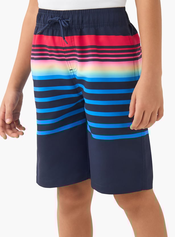 Juniors Boys Striped Swim Shorts