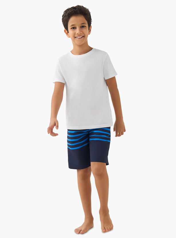 Juniors Boys Striped Swim Shorts