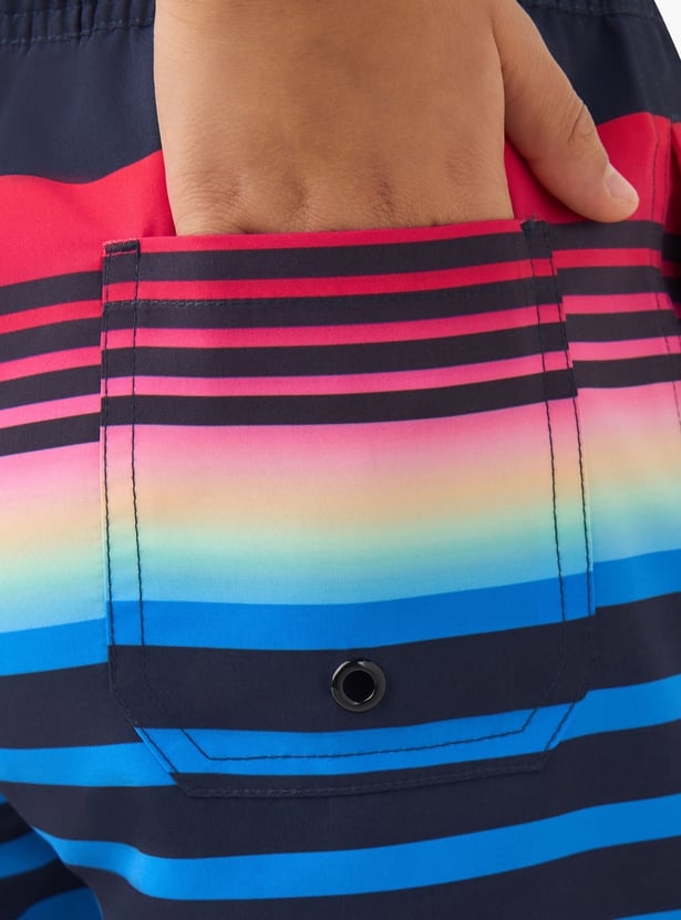 Juniors Boys Striped Swim Shorts