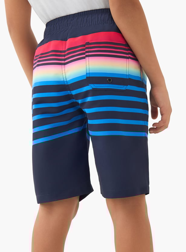 Juniors Boys Striped Swim Shorts