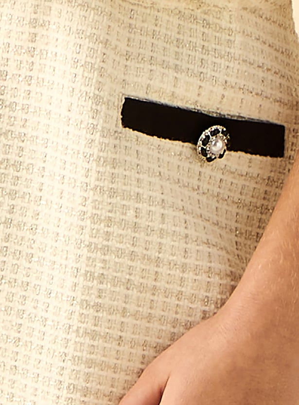 Juniors Tweed Embellished Mini Skirt