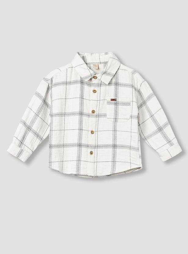 Giggles Checked Shirt And Pants Set