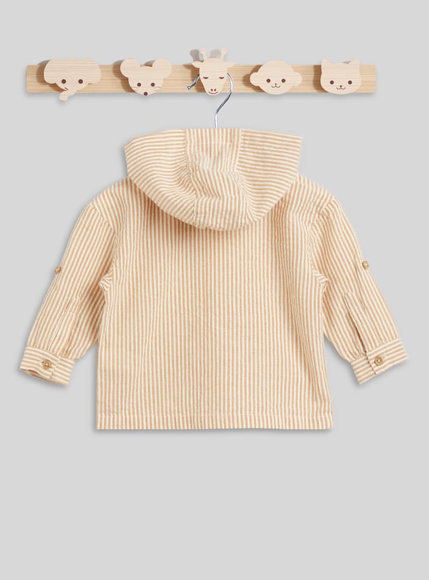 Juniors Striped Hooded Shirt