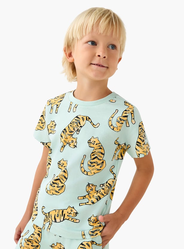 Juniors Tiger Print T-shirt