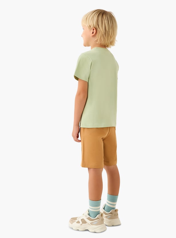 Juniors Worm Print T-shirt and Shorts Set