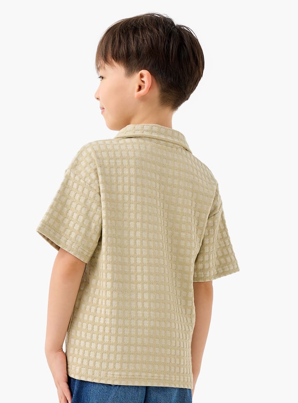 Juniors Textured Polo T-shirt