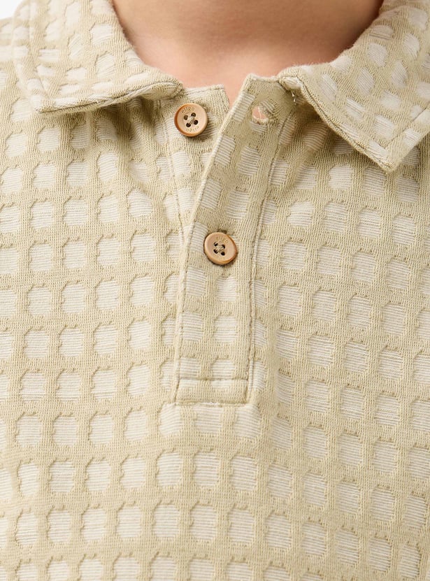 Juniors Textured Polo T-shirt