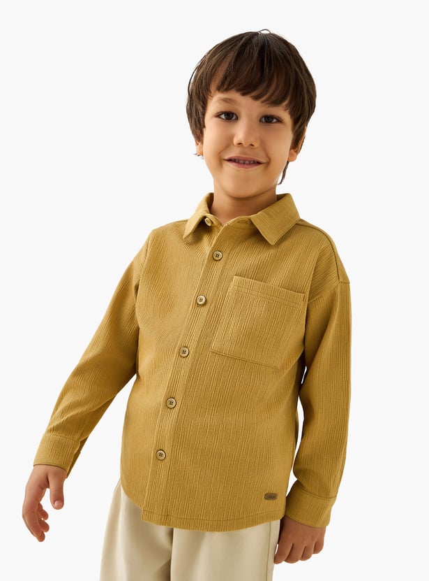 Juniors Textured Shirt with Pocket