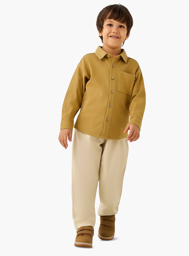 Juniors Textured Shirt with Pocket