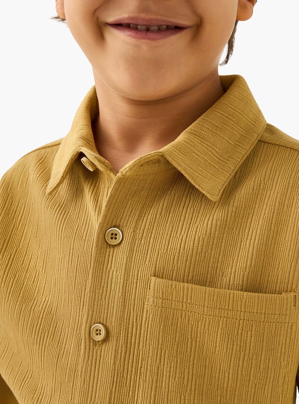 Juniors Textured Shirt with Pocket
