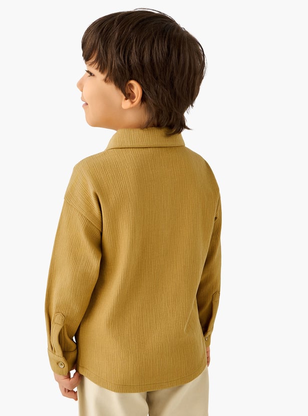 Juniors Textured Shirt with Pocket