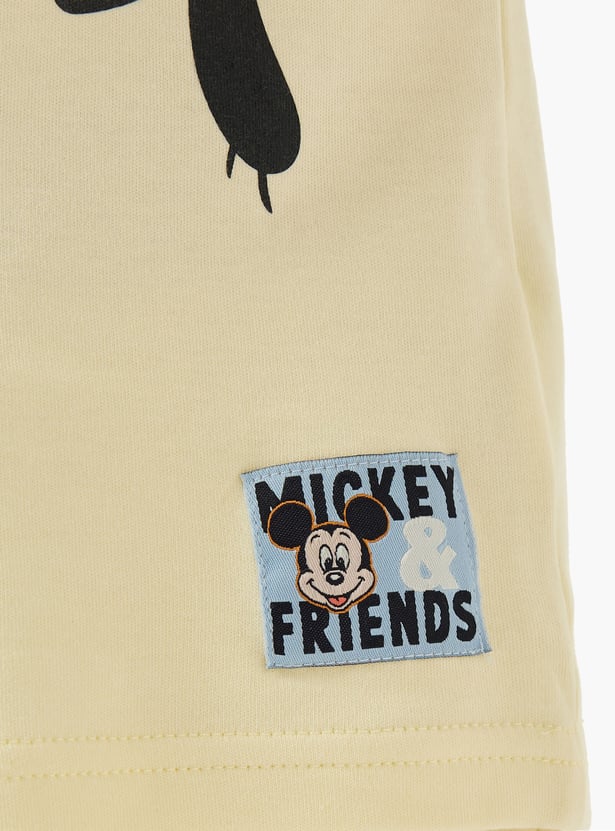 Juniors Mickey Mouse Print Polo T-shirt and Shorts Set