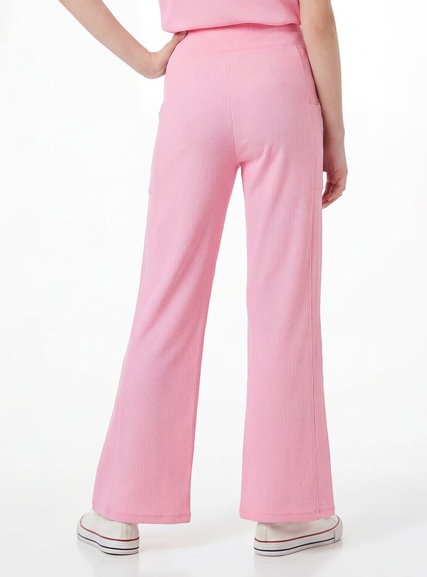 Junior Sports Ribbed Flared Trousers