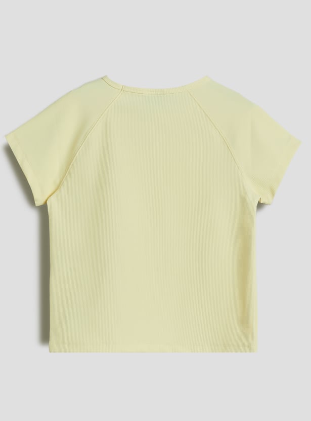 Junior Sports Ribbed Raglan Sleeves T-shirt