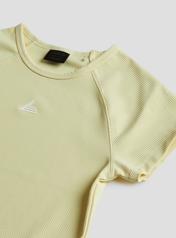 Junior Sports Ribbed Raglan Sleeves T-shirt