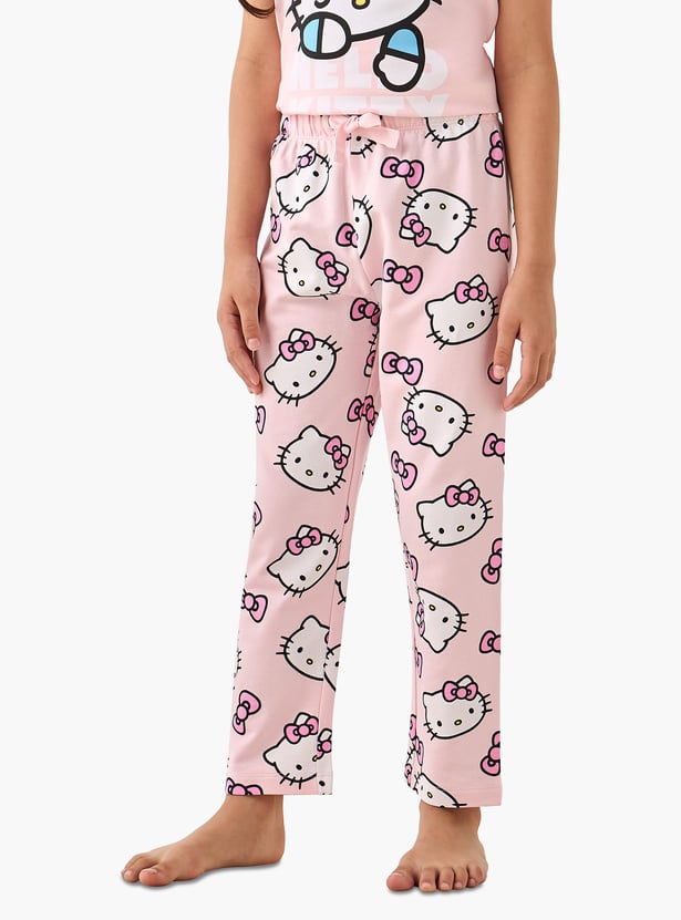 Juniors Hello Kitty Print T-shirt and Pyjama Set