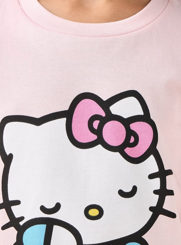 Juniors Hello Kitty Print T-shirt and Pyjama Set