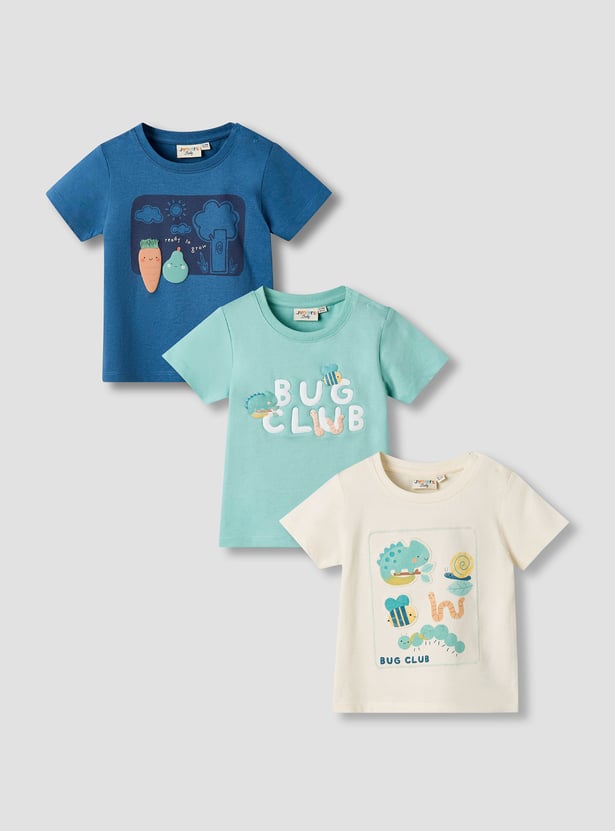 Juniors Graphic Print T-shirt - Set of 3