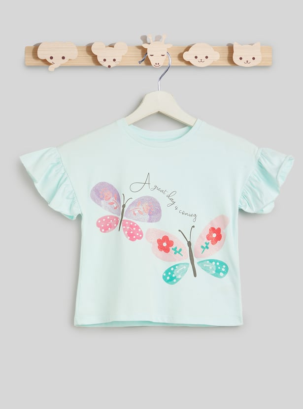 Juniors Butterfly Print T-shirt