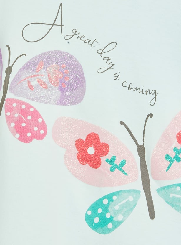 Juniors Butterfly Print T-shirt