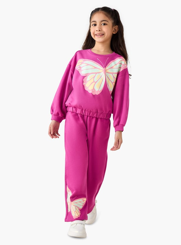 Juniors Butterfly Print Track Pants