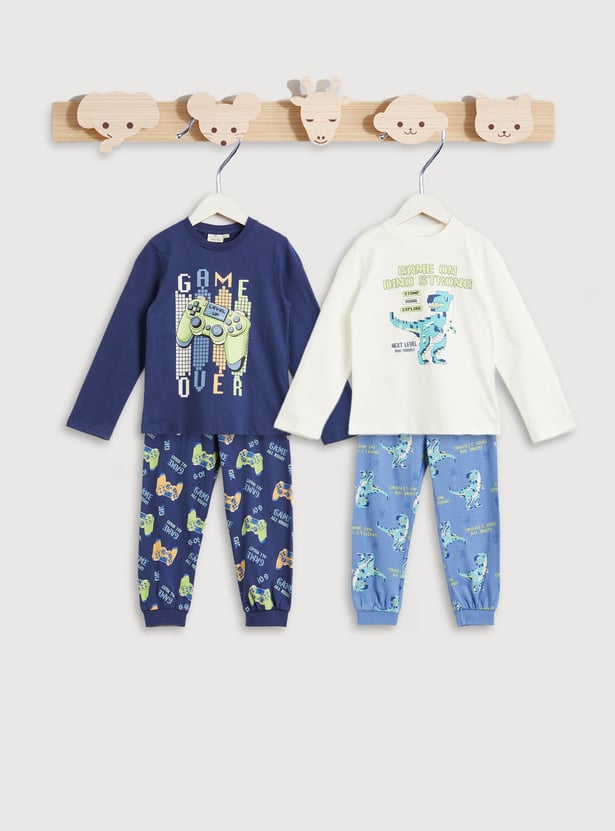 Juniors Printed T-shirt with Joggers - Set of 2