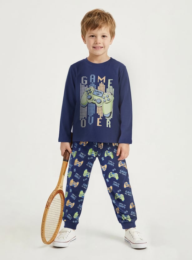 Juniors Printed T-shirt with Joggers - Set of 2